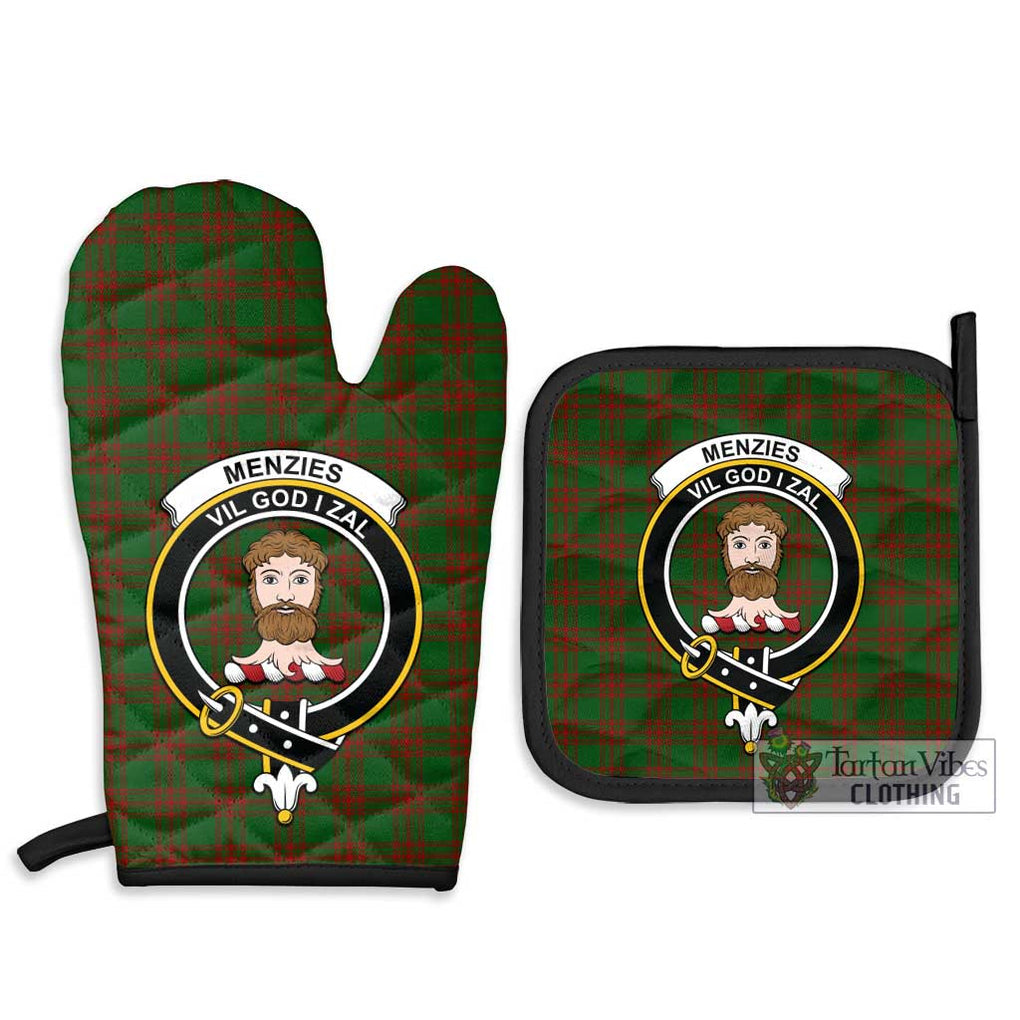 Menzies Tartan Combo Oven Mitt & Pot-Holder with Family Crest - Tartan Vibes Clothing