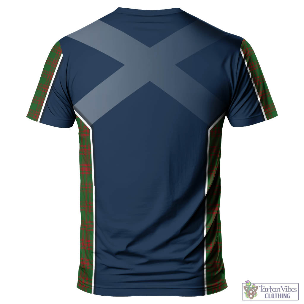 Tartan Vibes Clothing Menzies Tartan T-Shirt with Family Crest and Lion Rampant Vibes Sport Style