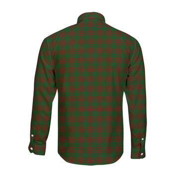 Menzies Tartan Long Sleeve Button Up Shirt with Family Crest - Tartan Vibes Clothing