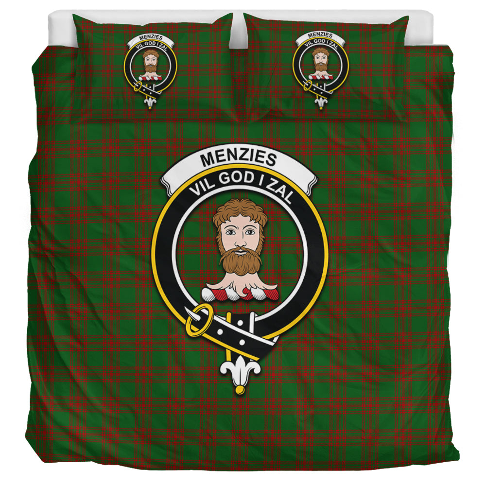 Menzies Tartan Bedding Set with Family Crest UK Bedding Set UK Super King 104*94 inch - Tartan Vibes Clothing
