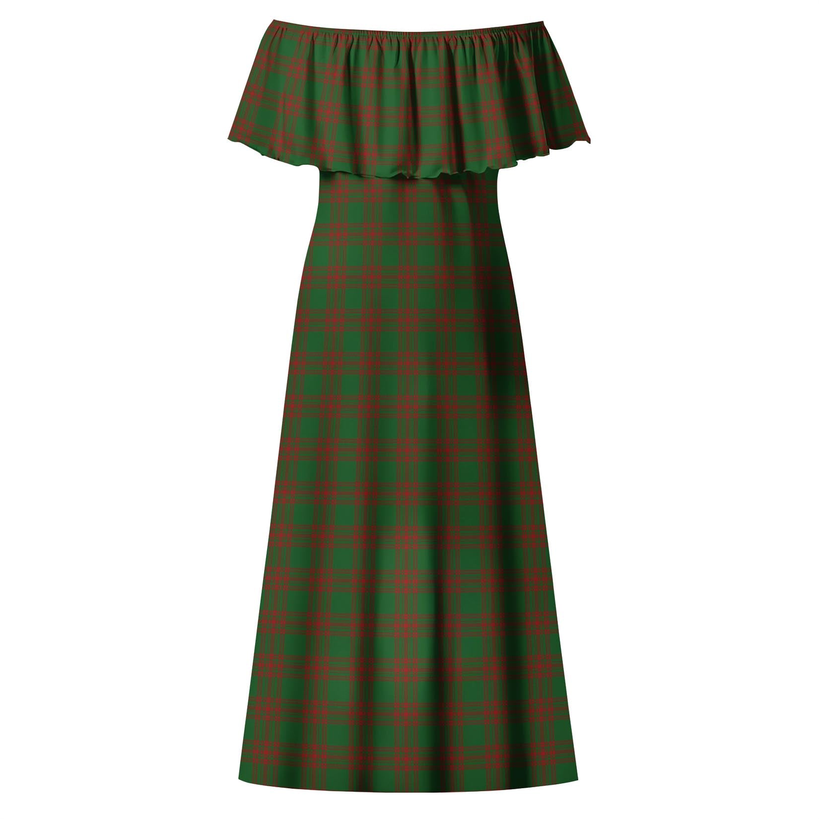 Menzies Tartan Off Shoulder Long Dress - Tartan Vibes Clothing