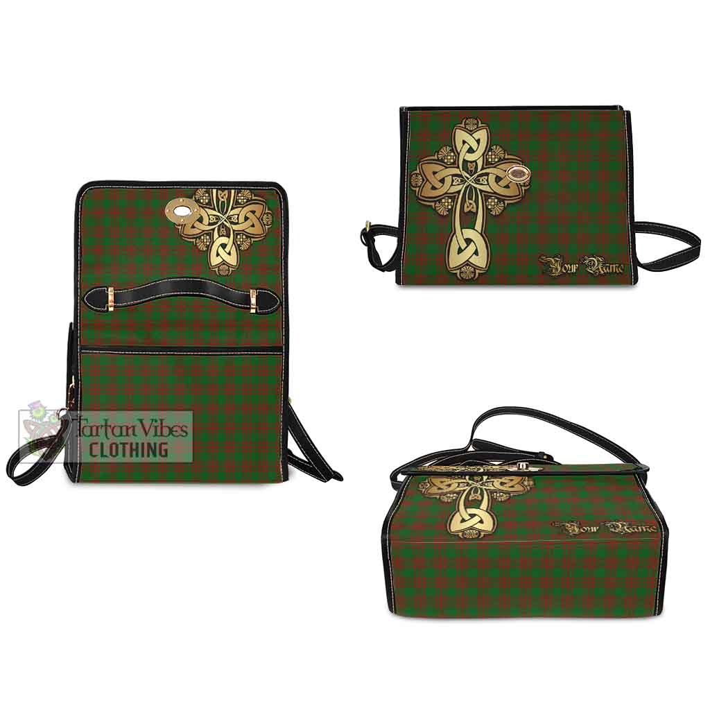 Tartan Vibes Clothing Menzies Tartan Waterproof Canvas Bag Golden Thistle Celtic Cross Style