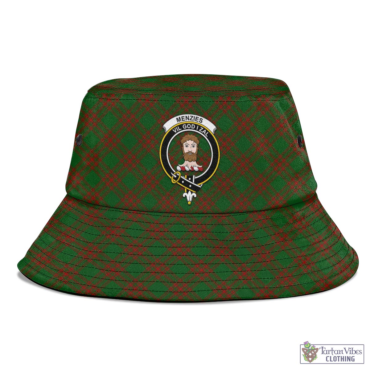 Tartan Vibes Clothing Menzies Tartan Bucket Hat with Family Crest