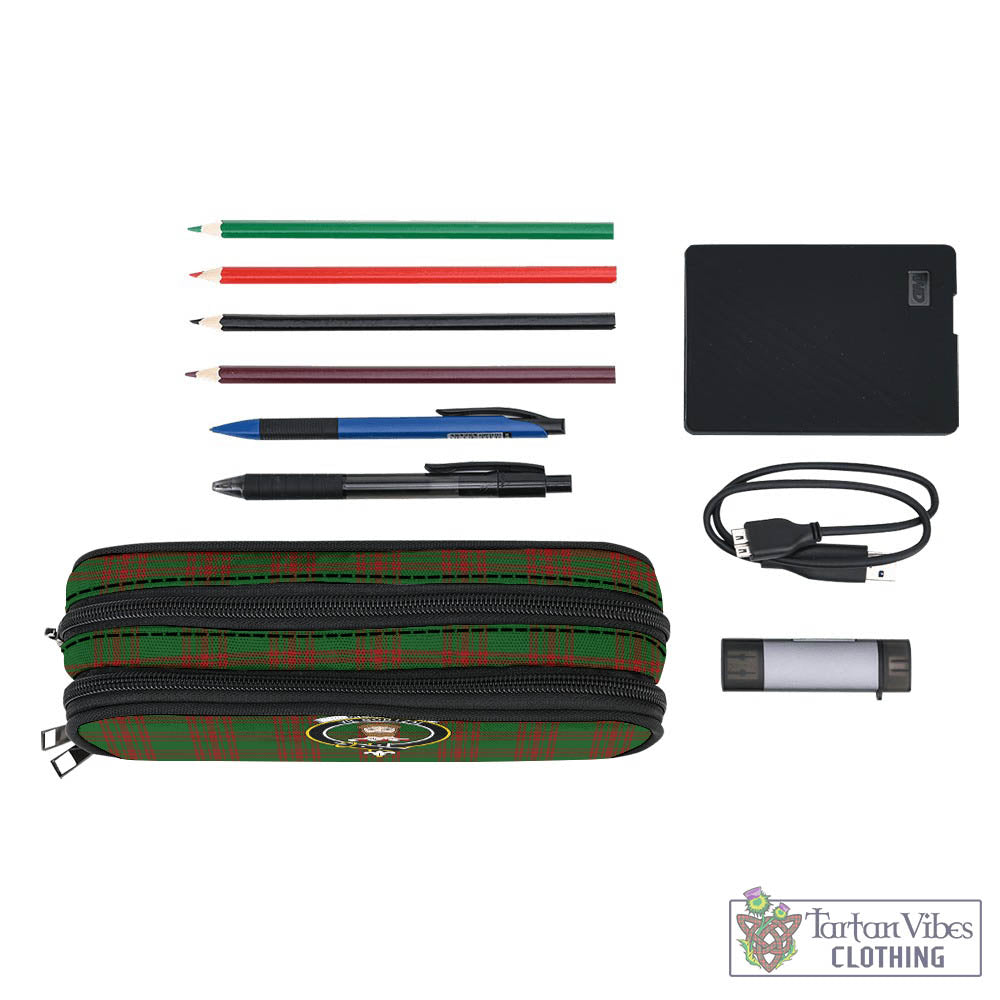 Menzies Tartan Pen and Pencil Case with Family Crest - Tartan Vibes Clothing