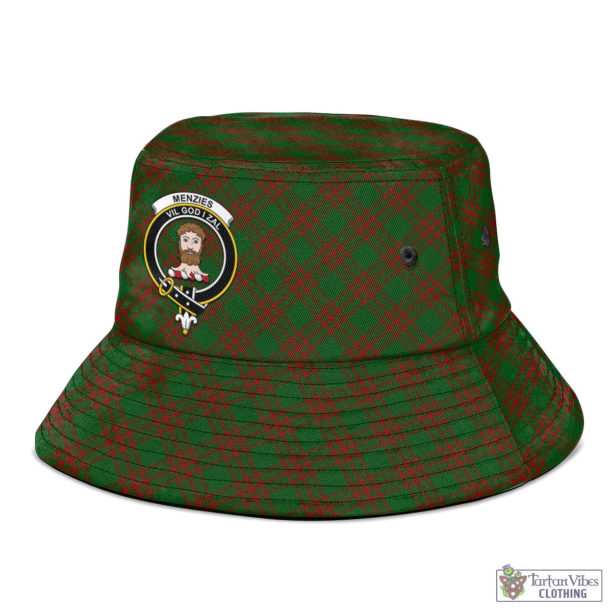Tartan Vibes Clothing Menzies Tartan Bucket Hat with Family Crest