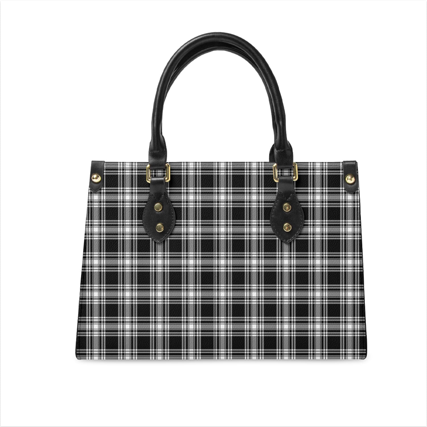 menzies-black-and-white-tartan-leather-bag
