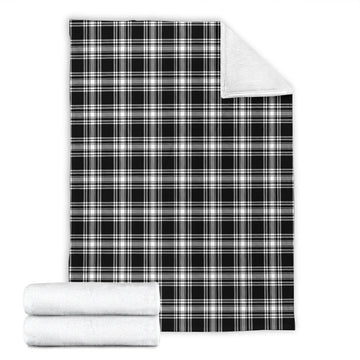 Menzies Black and White Tartan Blanket