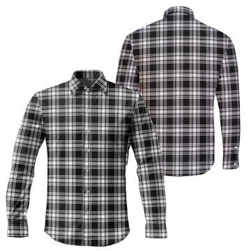 Menzies Black and White Tartan Long Sleeve Button Up Shirt