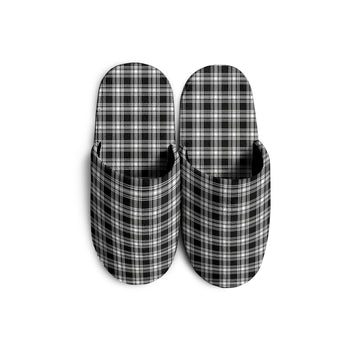 Menzies Black and White Tartan Home Slippers
