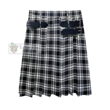 Menzies Black and White Tartan Men's Pleated Skirt - Fashion Casual Retro Scottish Kilt Style