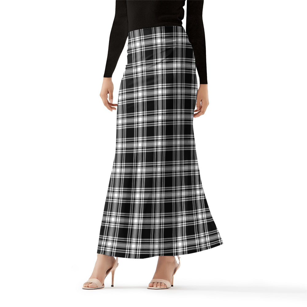 menzies-black-and-white-tartan-womens-full-length-skirt
