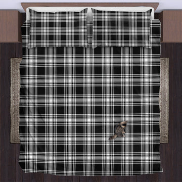 Menzies Black and White Tartan Bedding Set