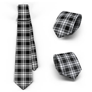 Menzies Black and White Tartan Classic Necktie