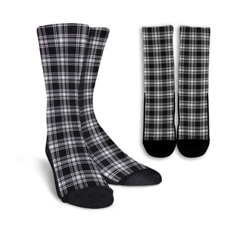 Menzies Black and White Tartan Crew Socks