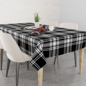 Menzies Black and White Tatan Tablecloth with Family Crest