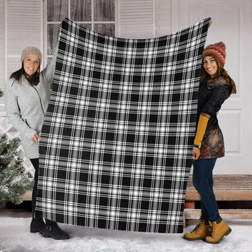 Menzies Black and White Tartan Blanket