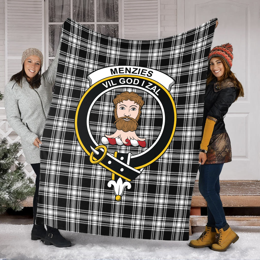 menzies-black-and-white-tartab-blanket-with-family-crest