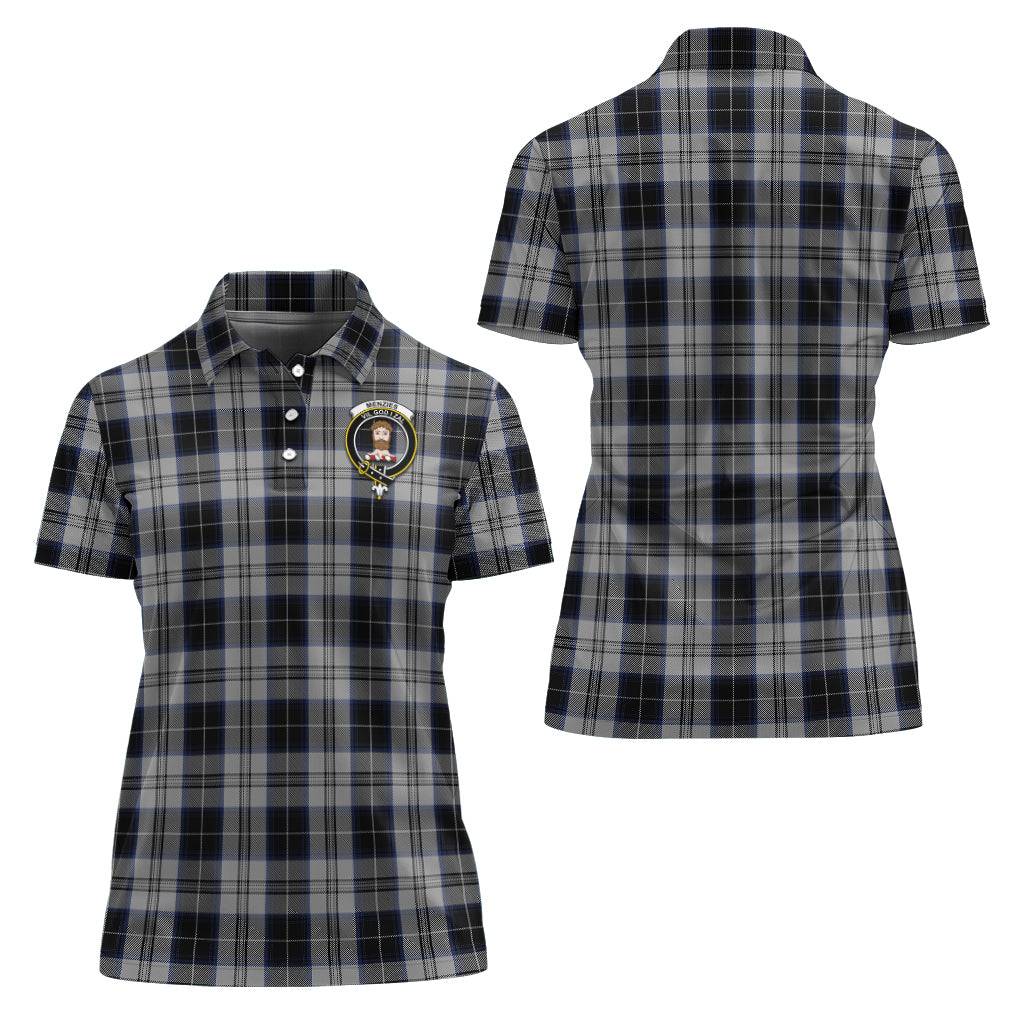 menzies-black-dress-tartan-polo-shirt-with-family-crest-for-women