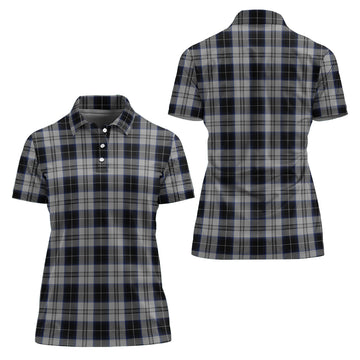 Menzies Black Dress Tartan Polo Shirt For Women