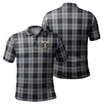 Menzies Black Dress Tartan Men's Polo Shirt with Family Crest