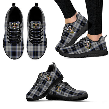 Menzies Black Dress Tartan Sneakers with Family Crest