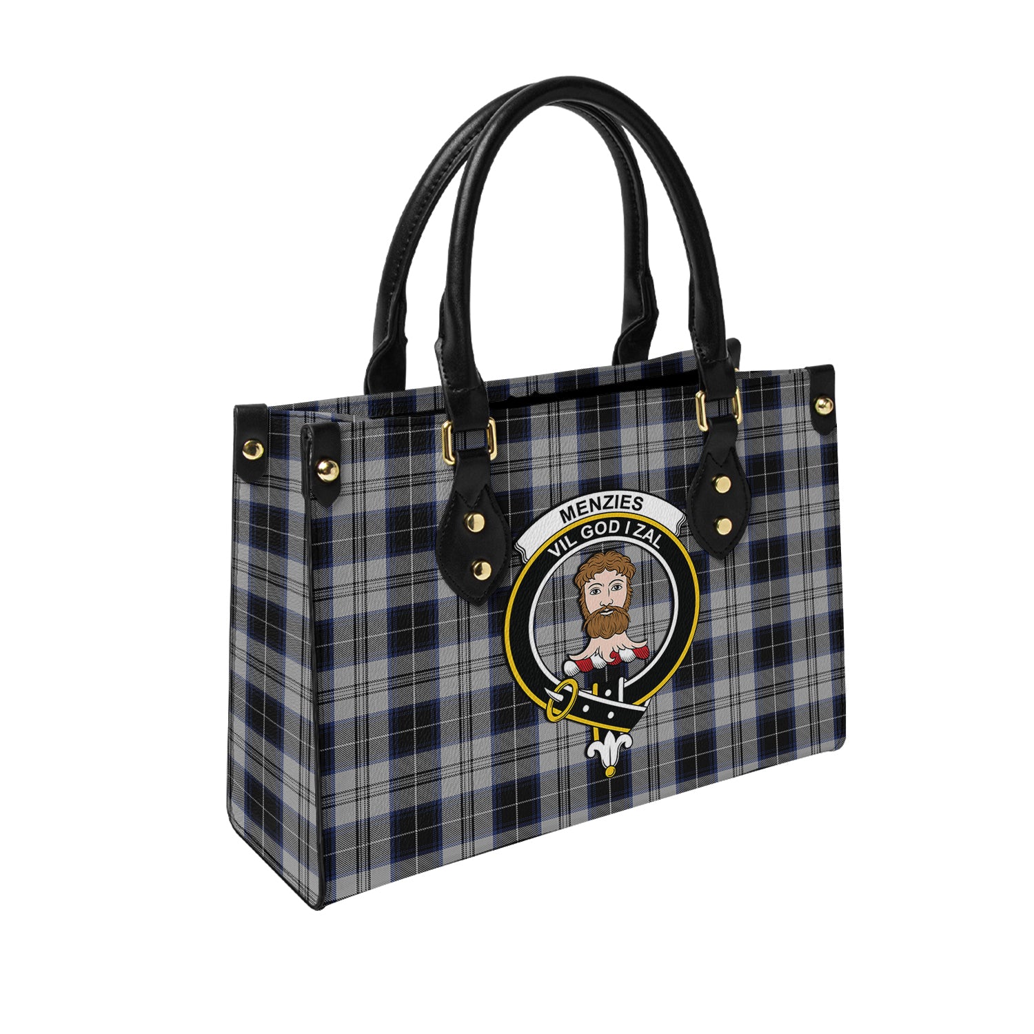 menzies-black-dress-tartan-leather-bag-with-family-crest