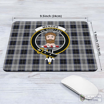 Menzies Black Dress Tartan Mouse Pad with Family Crest