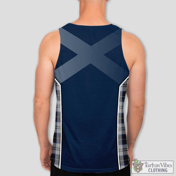Menzies Black Dress Tartan Men's Tanks Top with Family Crest and Scottish Thistle Vibes Sport Style
