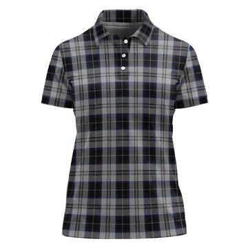 Menzies Black Dress Tartan Polo Shirt For Women