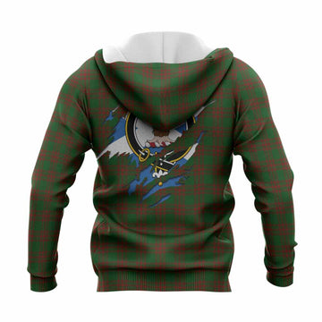 Menzies Clan Crest In Me Tartan Knitted Hoodie Scotland Flag Style