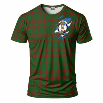 Menzies Clan Crest In Me Tartan T-Shirt Scotland Flag Style