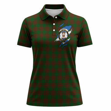Menzies Clan Crest In Me Tartan Women Polo Shirt Scotland Flag Style