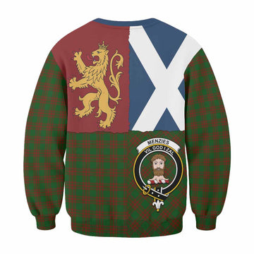 Menzies Crest Tartan Sweatshirt with Lion Rampant Saltire Style