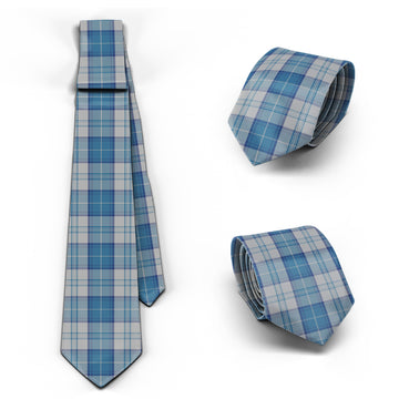Menzies Dress Blue and White Tartan Classic Necktie