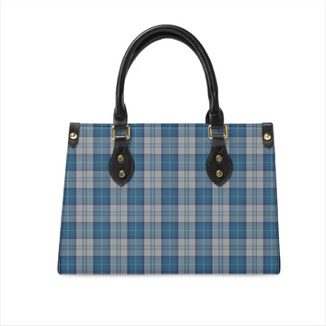 Menzies Dress Blue and White Tartan Leather Bag