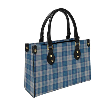 Menzies Dress Blue and White Tartan Leather Bag