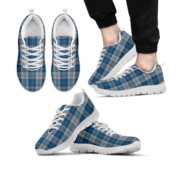 Menzies Dress Blue and White Tartan Sneakers
