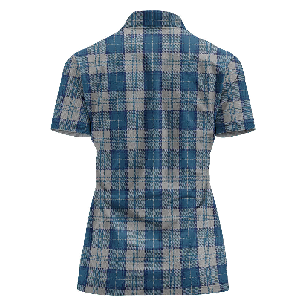 menzies-dress-blue-and-white-tartan-polo-shirt-with-family-crest-for-women