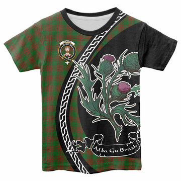 Menzies Family Crest Tartan Kid T-shirt Alba Thistle Inspired