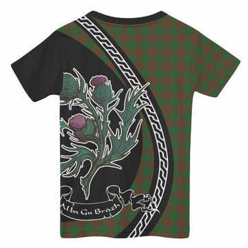 Menzies Family Crest Tartan Kid T-shirt Alba Thistle Inspired