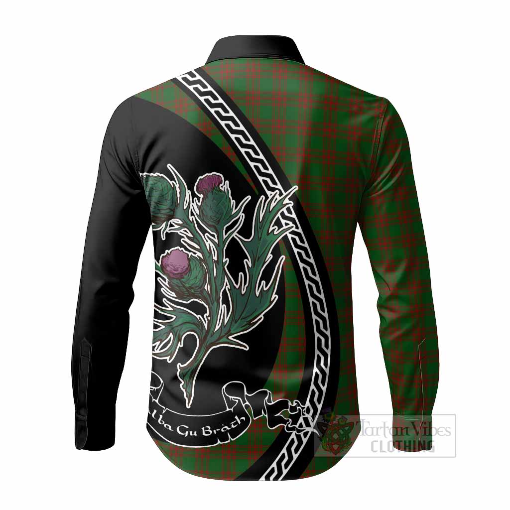 Menzies Family Crest Tartan Long Sleeve Button Shirts Alba Thistle Inspired - Tartan Vibes Clothing