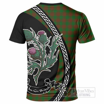 Menzies Family Crest Tartan T-Shirt Alba Thistle Inspired