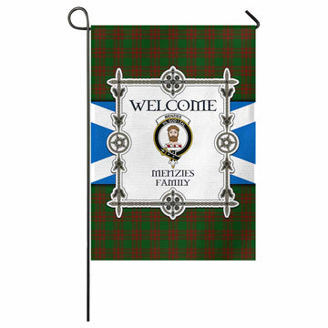 Menzies Family Crest Tartan Welcome Garden Flag Saltire Harmony Style
