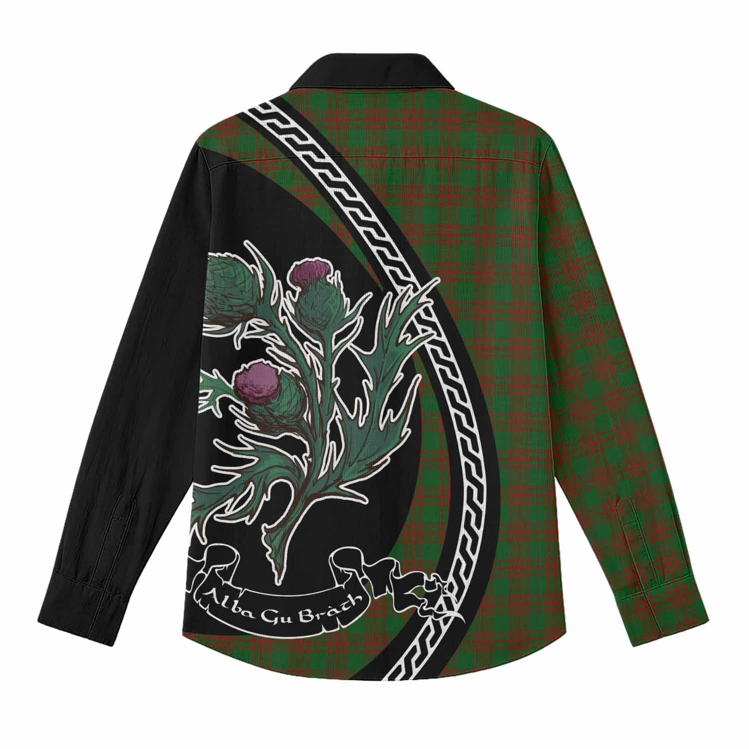 Menzies Family Crest Tartan Women Casual Shirt Alba Thistle Inspired - Tartan Vibes Clothing