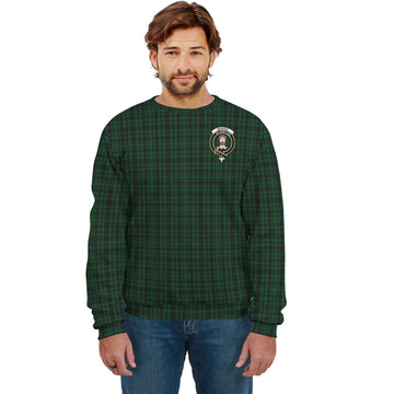 Menzies Green Tartan Sweatshirt with Family Crest
