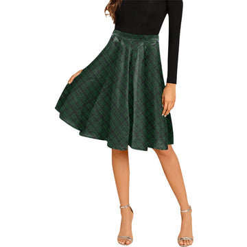 Menzies Green Tartan Melete Pleated Midi Skirt