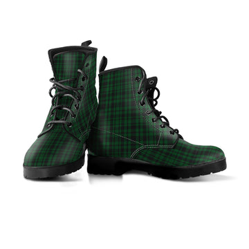 Menzies Green Tartan Leather Boots