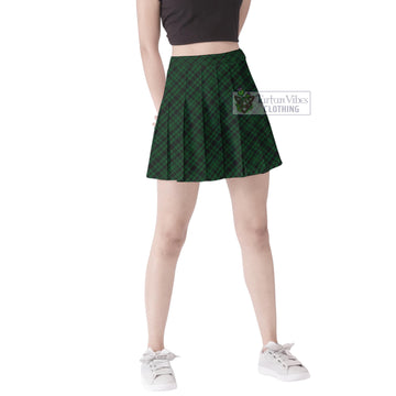 Menzies Green Tartan Women's Plated Mini Skirt