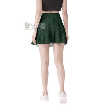Menzies Green Tartan Women's Plated Mini Skirt