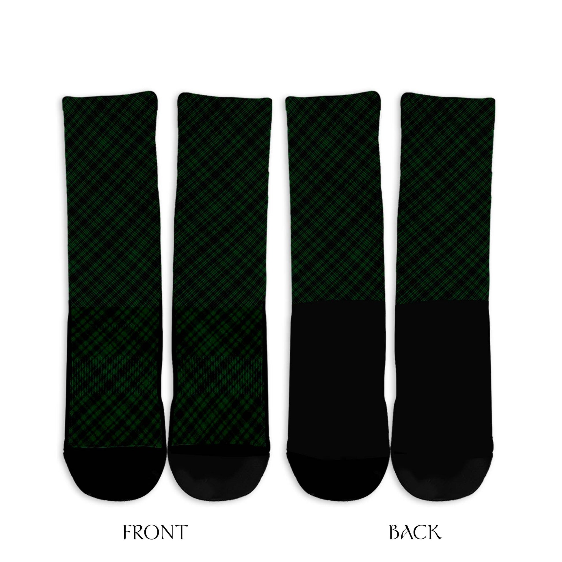 Menzies Green Tartan Crew Socks Cross Tartan Style - Tartanvibesclothing